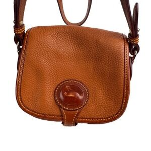 Dooney & Bourke Vintage Pebbled Leather Crossbody PURSE Brown Duck Logo